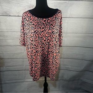 Sew In Love Peach and Navy Open Back Top